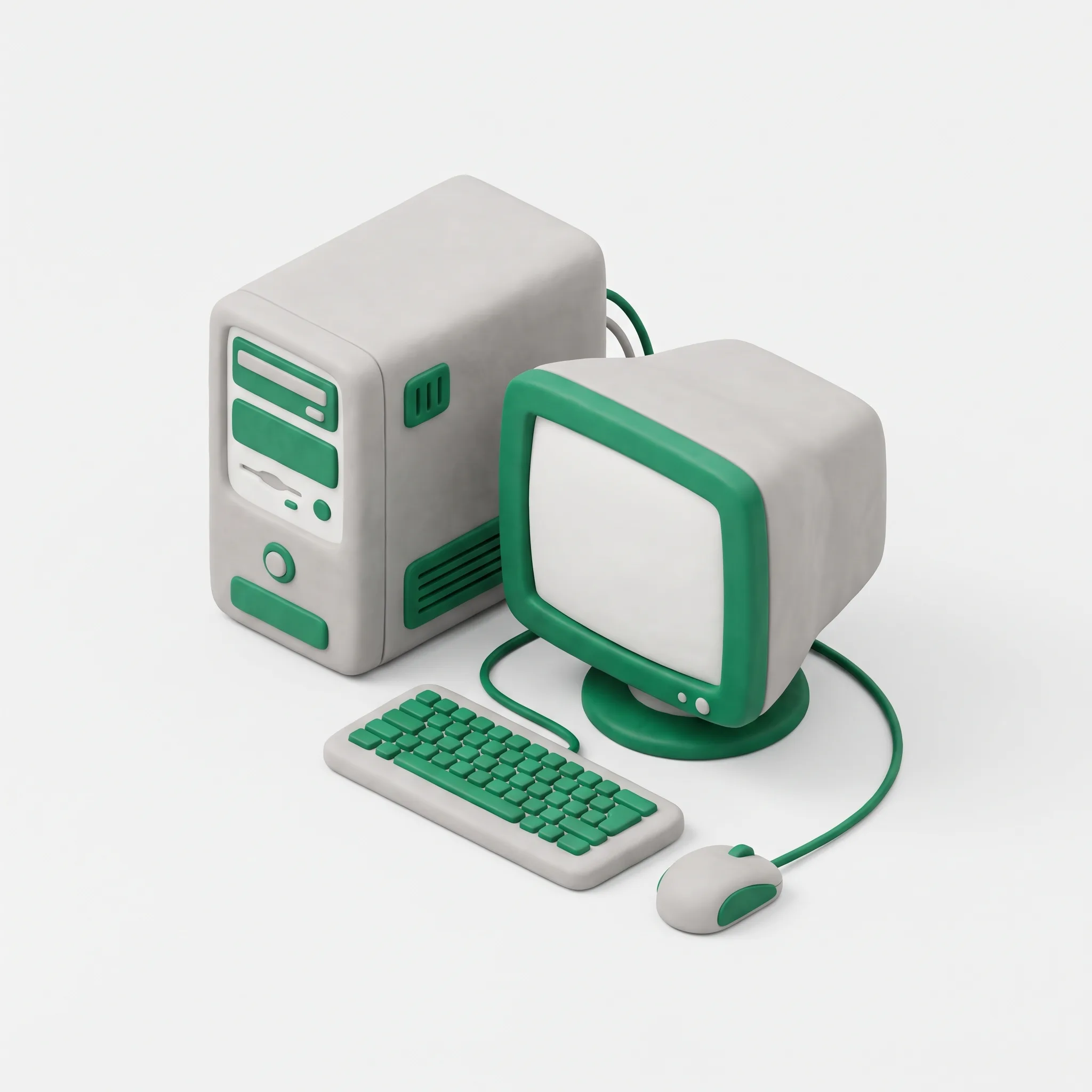 사무용 리퍼 PC 세트 3D 일러스트